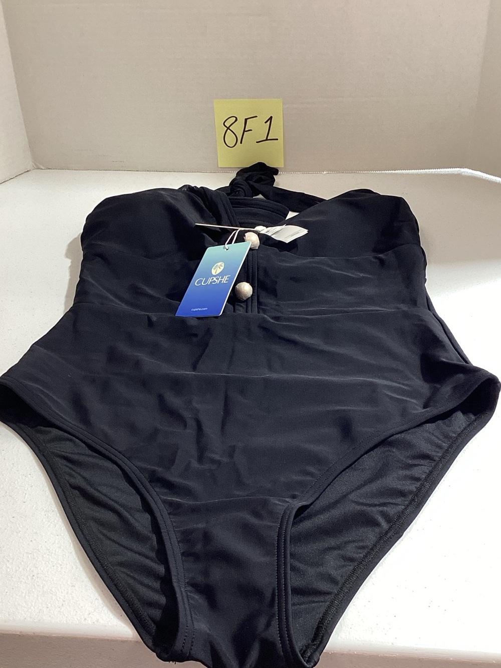 Cupshe Black Classic One-Piece Swimsuit - Picture 1 of 4
